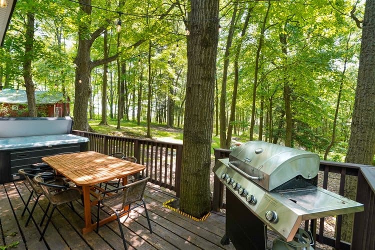 Enjoy a meal together outside surrounding by nature.