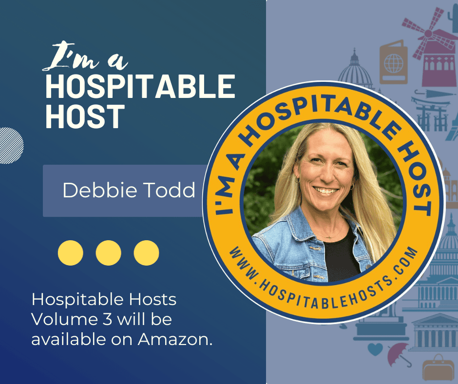 Debbie Todd featured in Hospitable Host Volume 3 podcast graphic