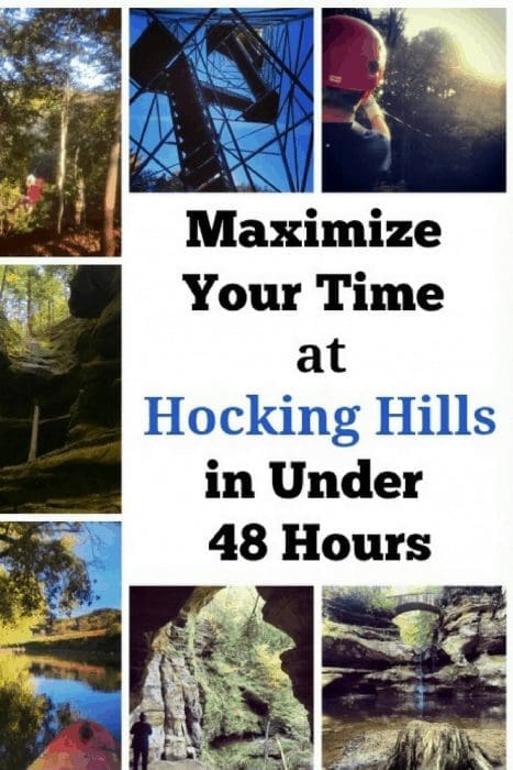 Blog graphic titled Maximize Your Time at Hocking Hills in Under 48 Hours