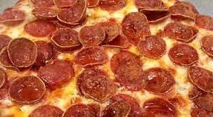 Pepperoni pizza close-up from Pizza Crossing in Hocking Hills